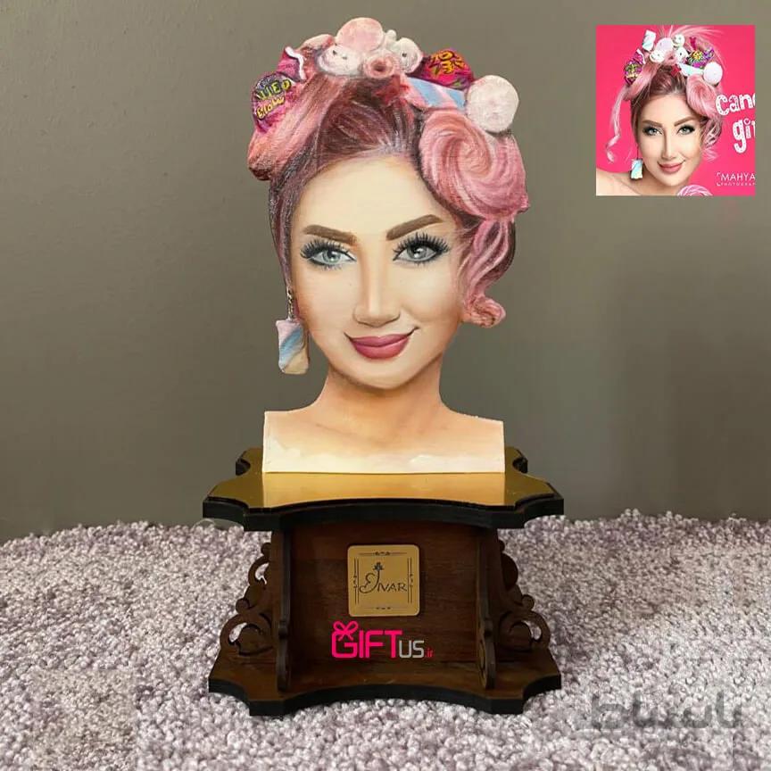 مجسمه پایه دار چهره سه بعدی تصویر شما (سایز 10Cm )