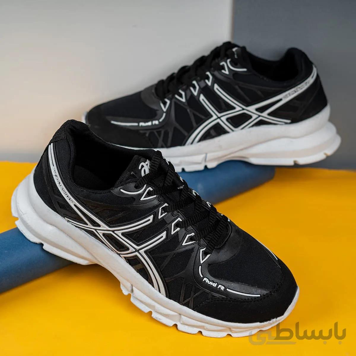 کفش ورزشی Asics مردانه مشکی سفید مدل Kaloni