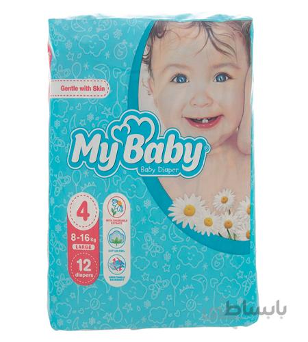 پوشک بچه My Baby سایز 4، 12 عددی