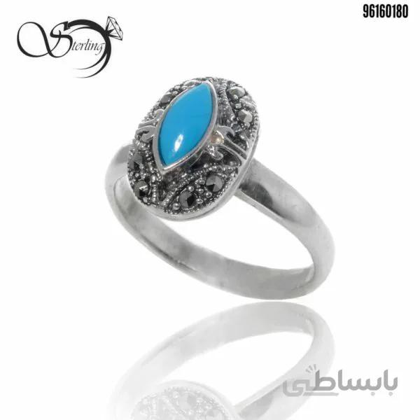 انگشتر نقره زنانه با نگین طرح فیروزه ستایش کد:۲۶۱۳