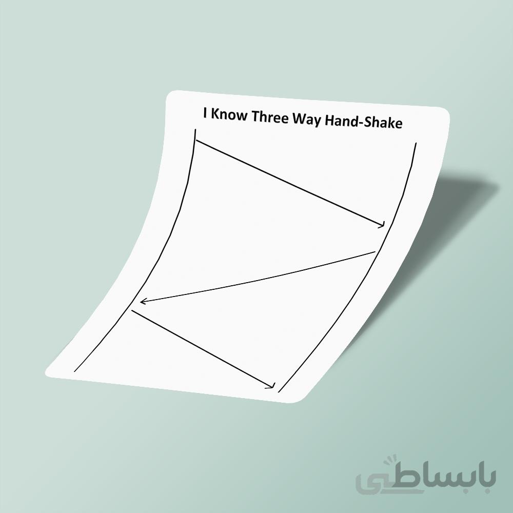 استیکر I Know Three Way Hand Shake