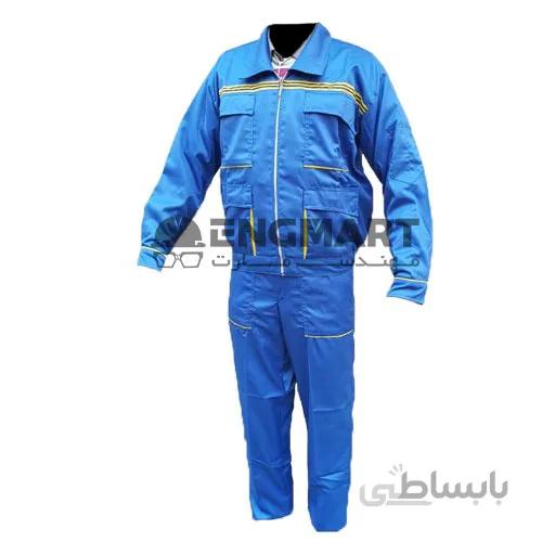 کاپشن شلوار طرح دار آبی پوشش کار