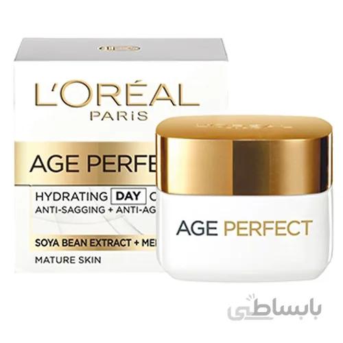 کرم روز ضد چروک و ضد لک ایج پرفکت لورال ا loreal day cream age perfect 50ml