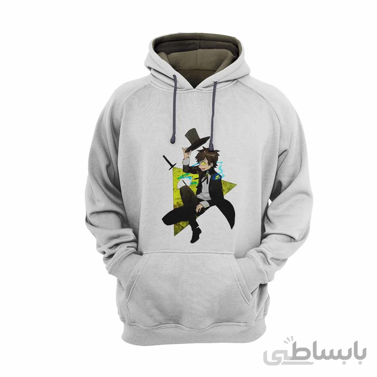 هودی سفید طرح انیمیشن ابشار جاذبه gravity falls