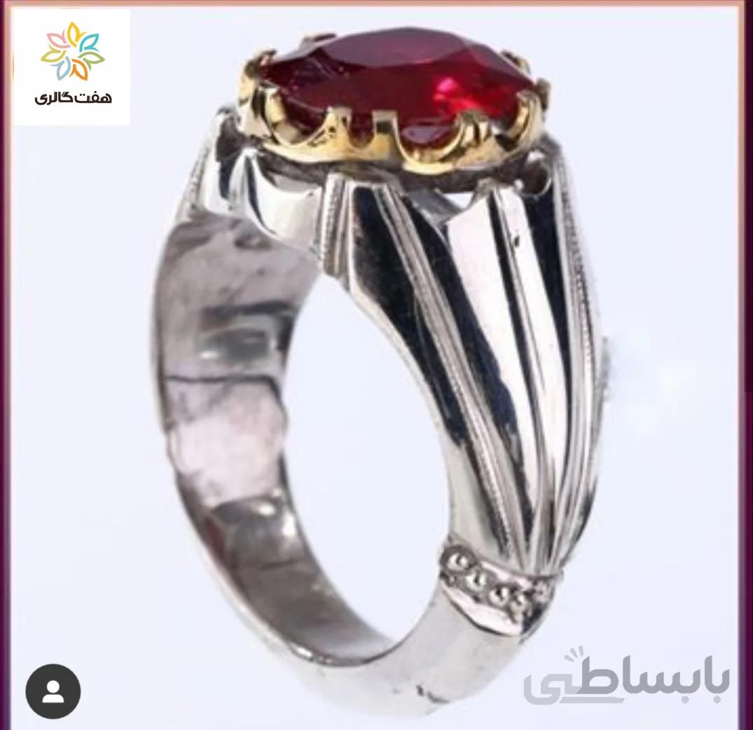 انگشتر نقره دست ساز با نگین یاقوت سرخ آفریقا کد ۱۰۱۸۰۴