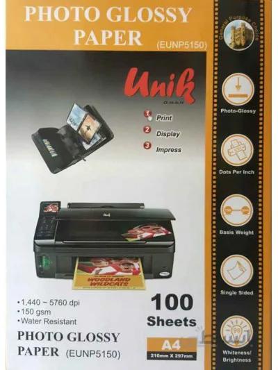 فتوگلاسه 150 گرم 100برگی A4 - Unik