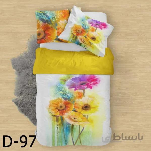 روتختی سه بعدی ساتن ابریشم ترک طرح گلدار - کد D 97