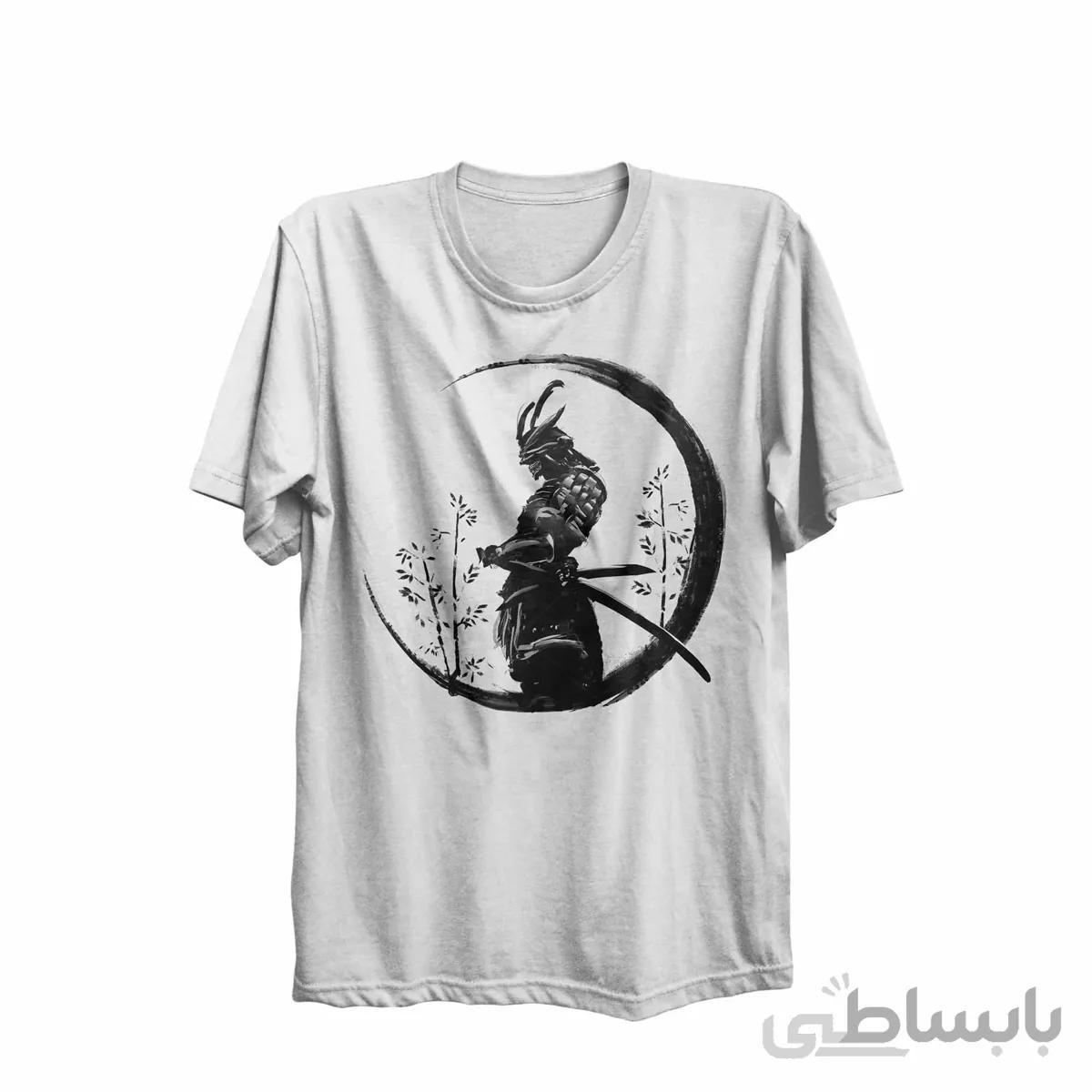 تیشرت یقه گرد سفید طرح انیمه سامورایی چامپلو Samurai Champloo کد KCT10463 کد 284966