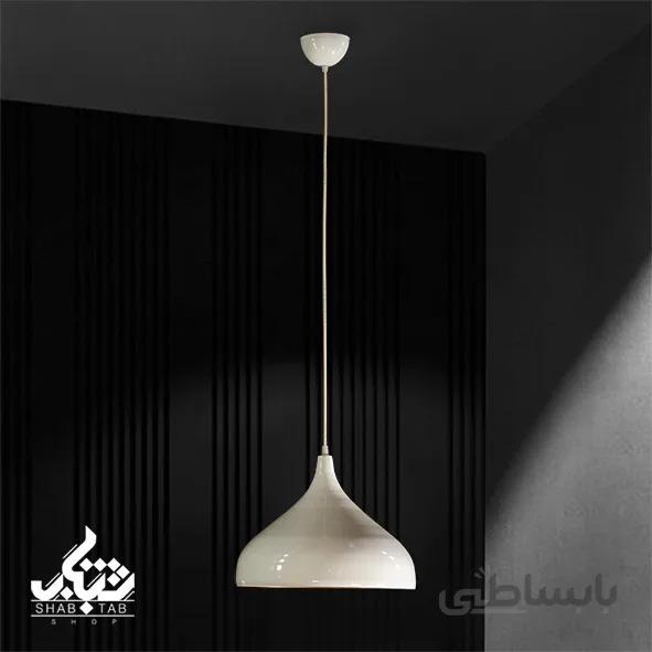 لوستر آویز مدرن تک شعله سوکار کوچک سفید DRK