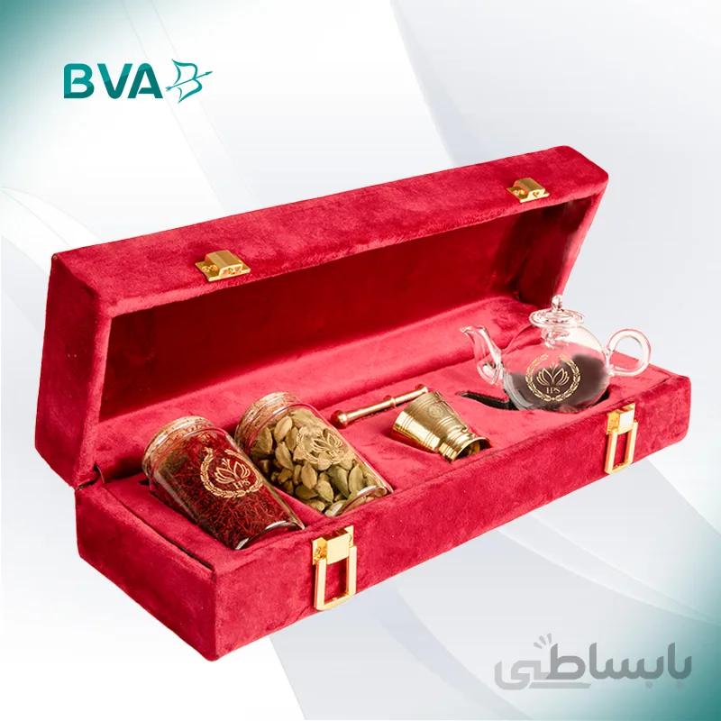 پک کادویی زعفران و هل یاقوت سرخ
