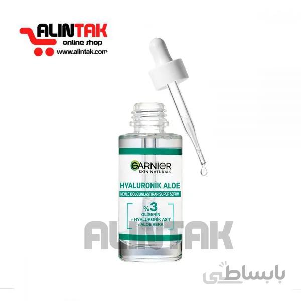 سرم روشن کننده و آبرسان پوست گارنیر hyalorunik aloevera حجم 30 میلی لیتر