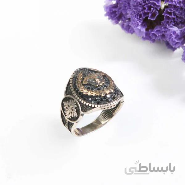 انگشتر نقره مردانه طرح برف