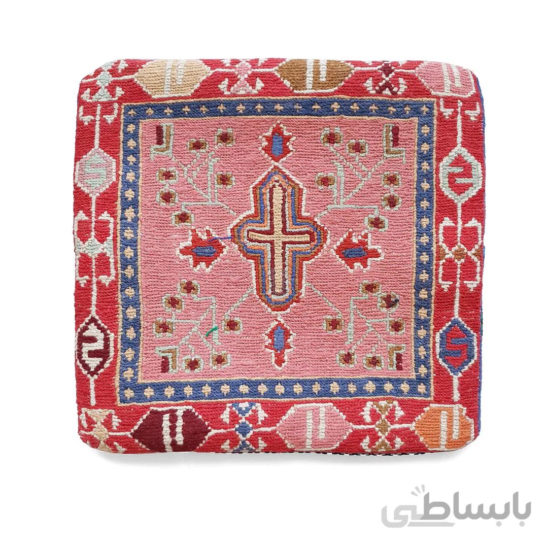 کوسن گلیم سوزنی طرح ترنج کد8 - 40×40 سانتی