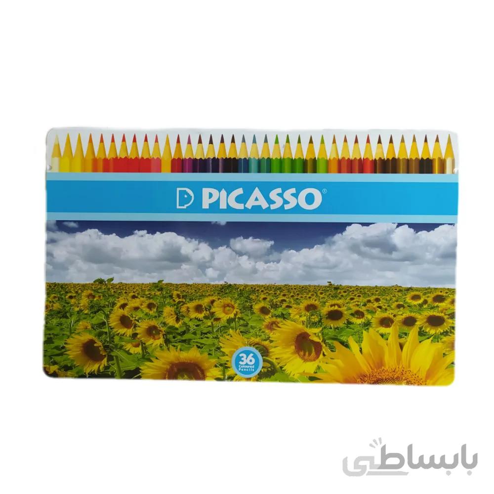 مداد رنگی پیکاسو 36 رنگ جعبه فلزی