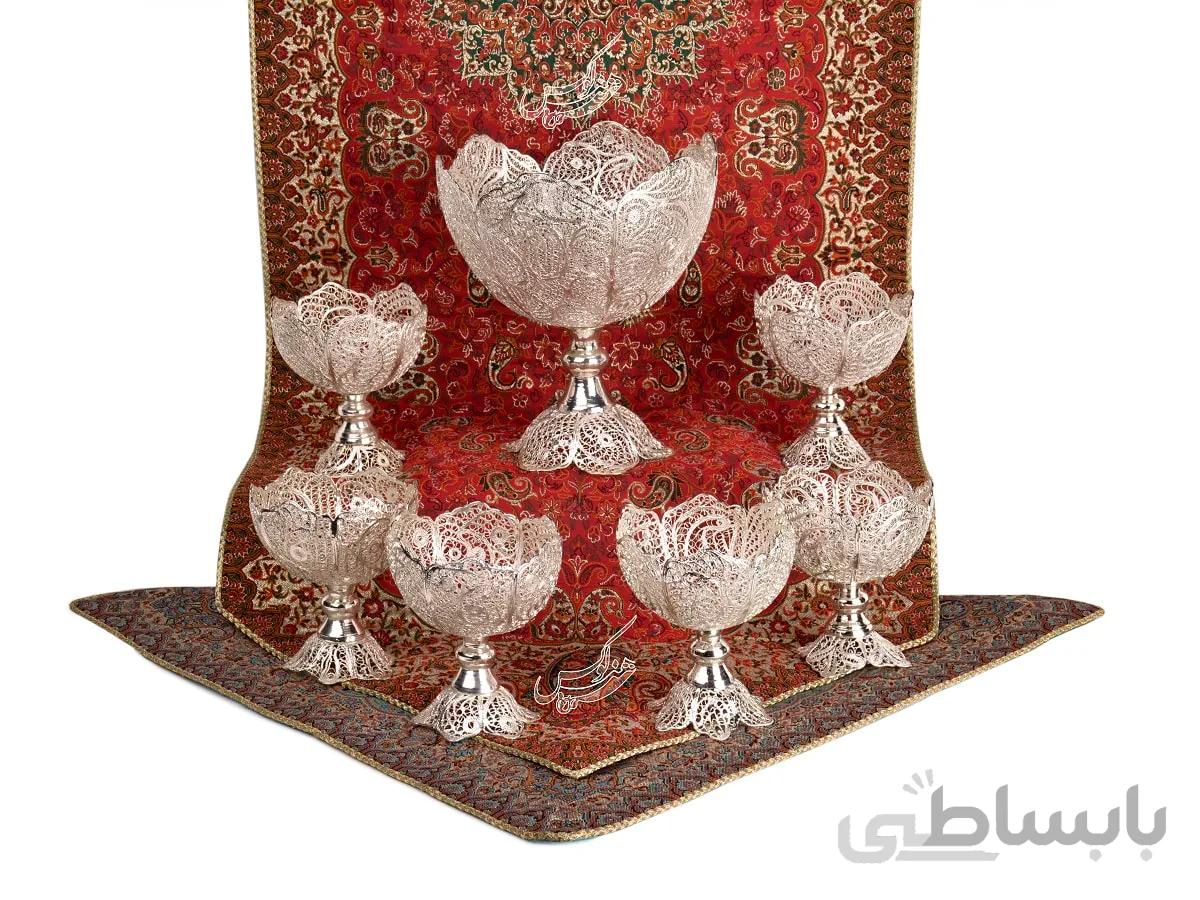 ست آجیل خوری ملیله کاری