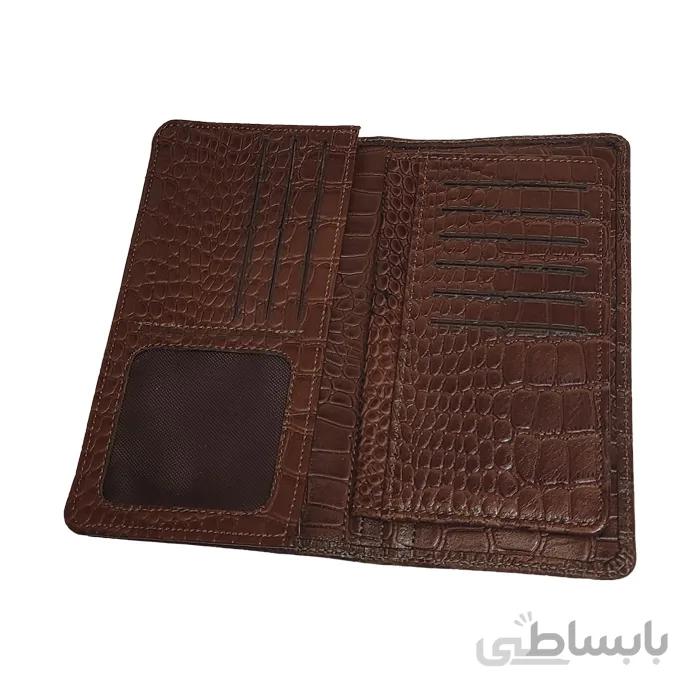 کیف پول طرح کورکو چرم طبیعی گاوی