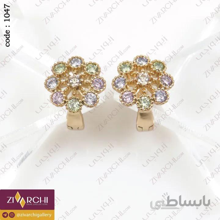 گوشواره چفتی ژوپینگ (طرح گل) 1047