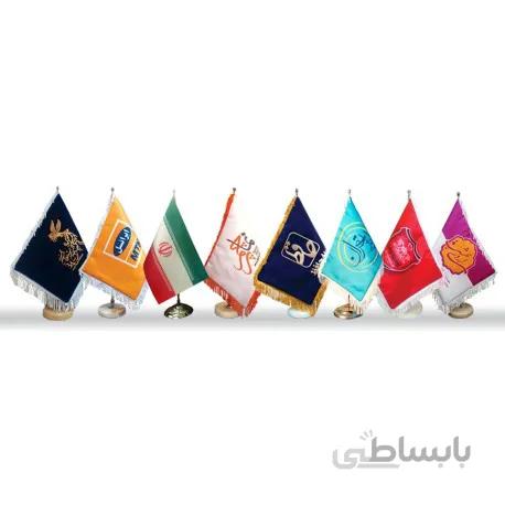 پرچم رومیزی کامل (پارچه، میله و پایه سنگی)