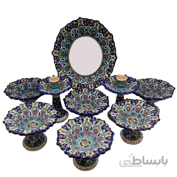 ست 9 تکه هفت سین میناکاری سفالی کد 215
