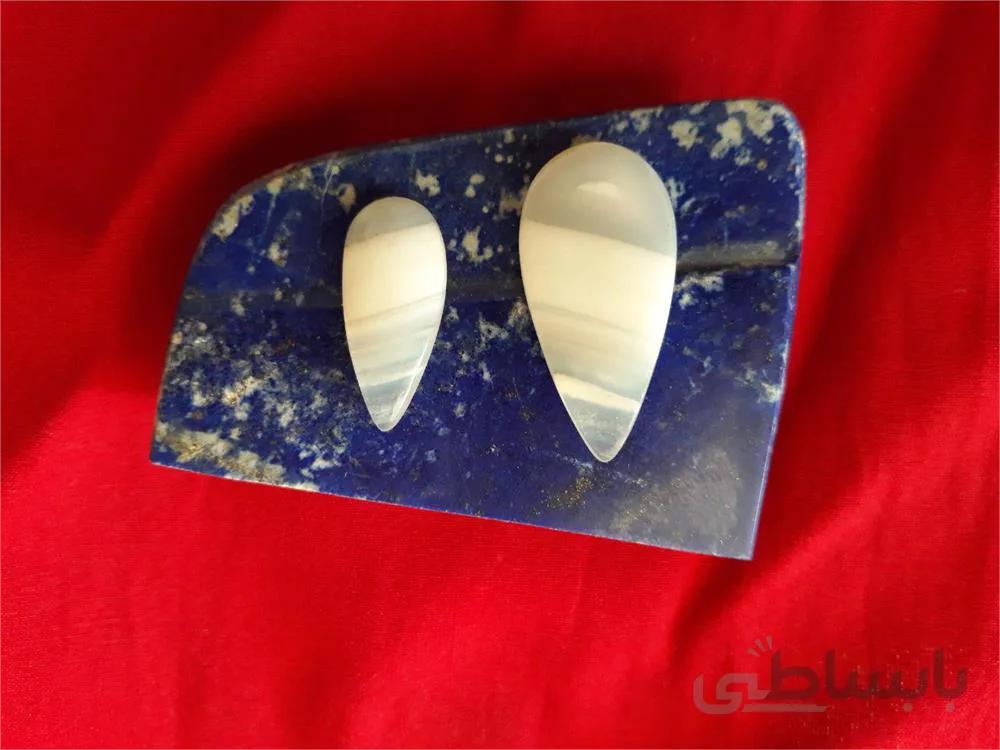 سنگ عقیق سلیمانی سفید یک جفت ا Marble and Onyx white