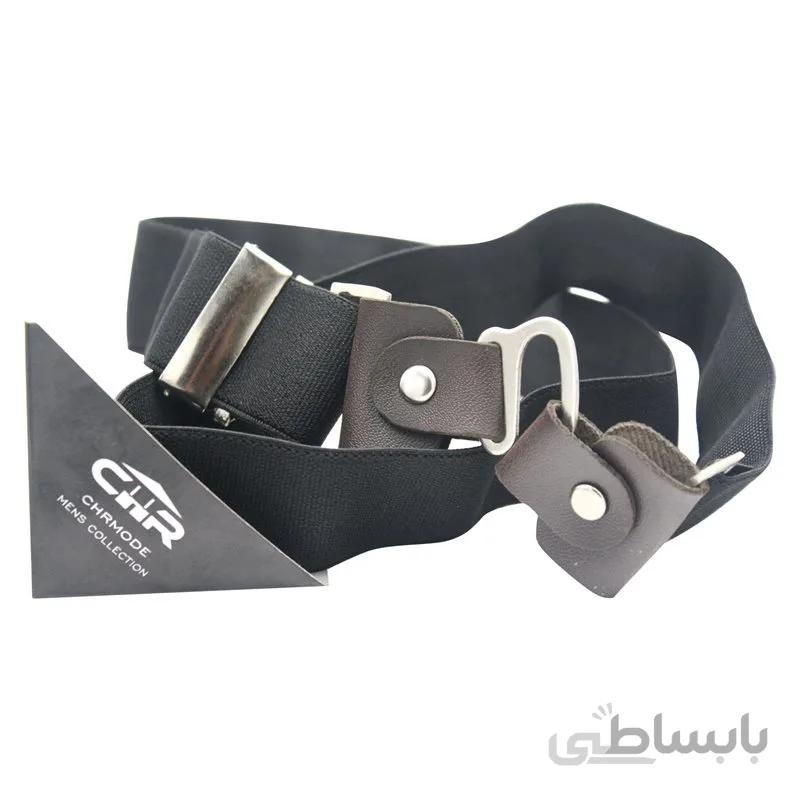 هولدر پیراهن کمربندی سی اچ آر مدل 2/5 سانت چرم دوزی مشکی