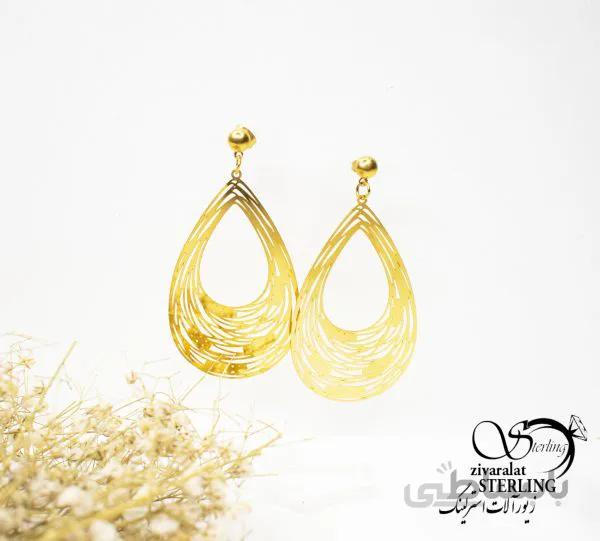 گوشواره آویز اشکی طلایی
