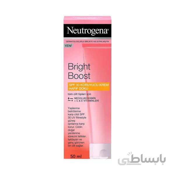 مرطوب کننده با اس پی اف30 نیتروژینا bright boost spf30 cream