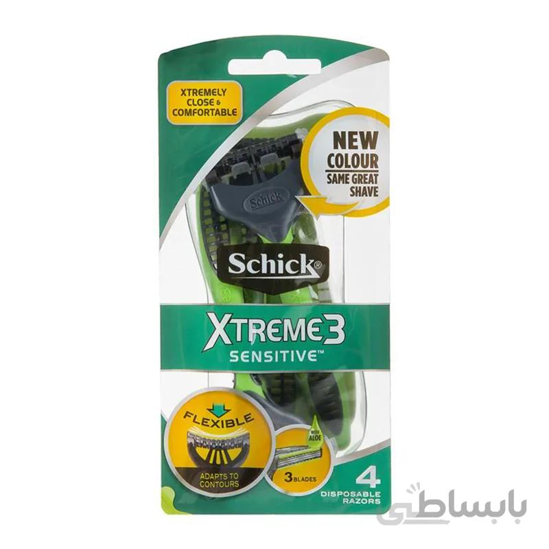 ژیلت سه تیغ مردانه شیک 4 تایی مدل Schick - Xtreme3
