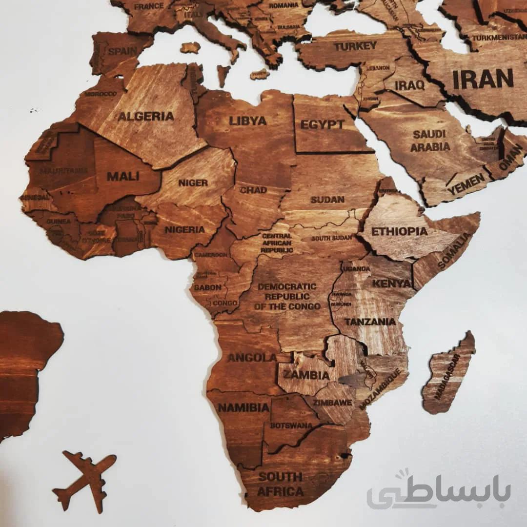 نقشه جهان پازلی تک رنگ