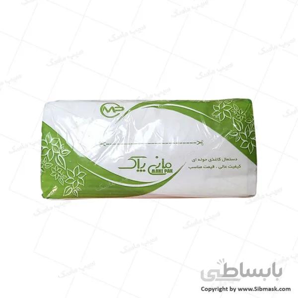 دستمال کاغذی حوله ای ۱۵۰ برگ دو لایه مانی پاک ا Towel paper towels 150 sheets of two layers of mani pak