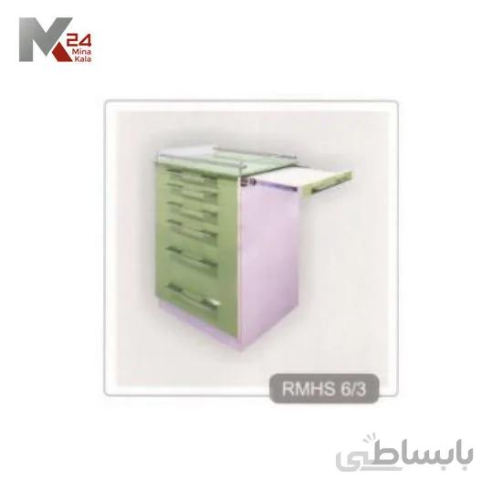 روتور 6 کشو MDF با شیشه رویه و سینی بغل + حفاظ UV + دستگیره استیل RMHS6/3