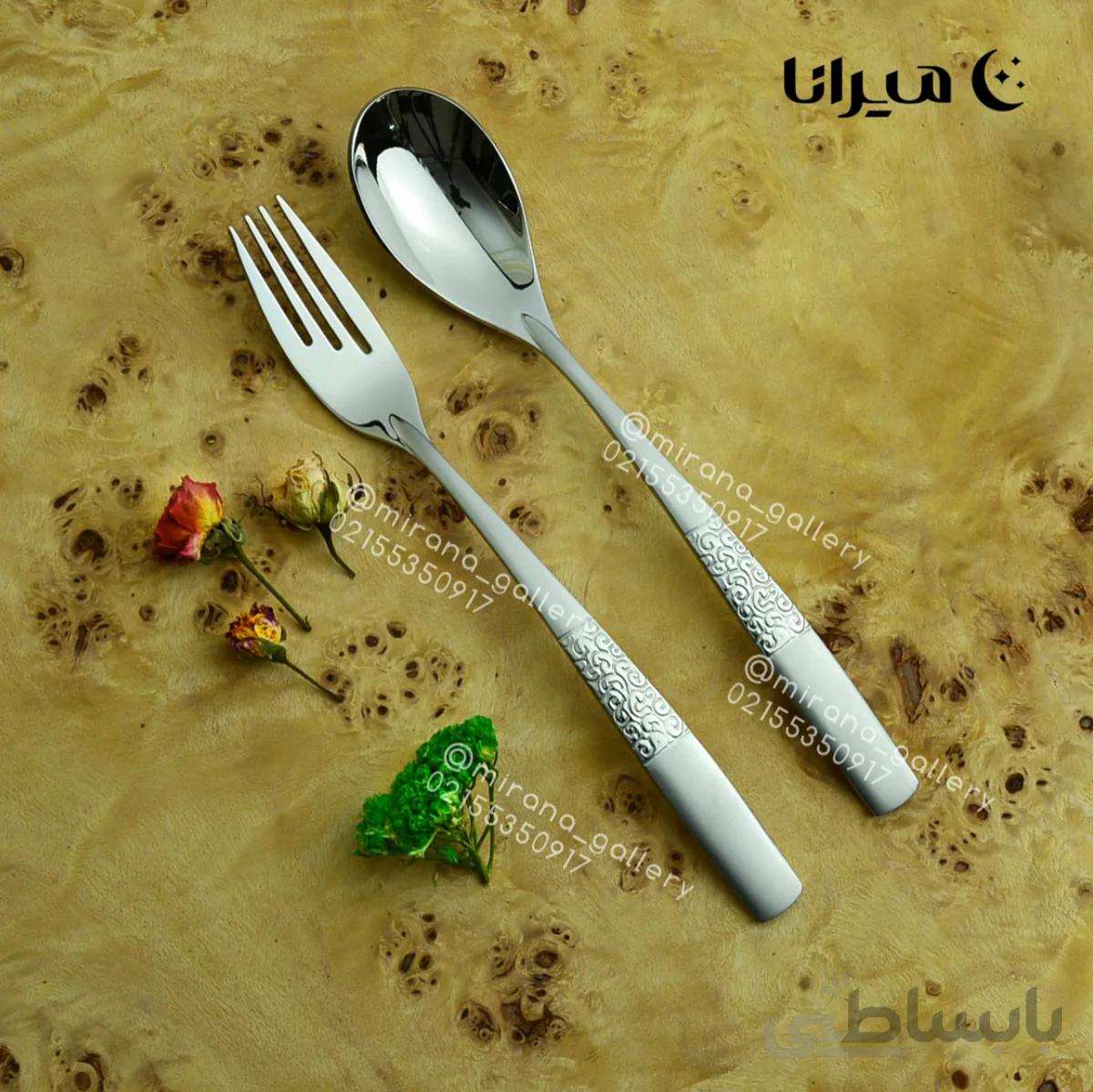 سرویس قاشق و چنگال 24 نفره دسته مات برند نیکولمن مدل باکو