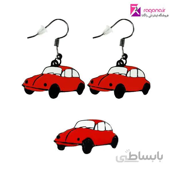 ست گوشواره و گل سینه طرح ماشین کد RG-EP 105