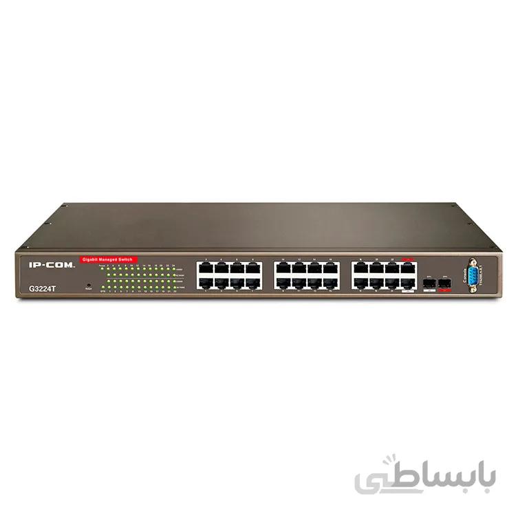 سوییچ غیرمدیریتی 24 پورت هوشمند گیگابیتی آی پی کام G3224T 24GE+2SFP ا IP-COM G3224T 24GE+2SFP Combo Port Managed NON-POE