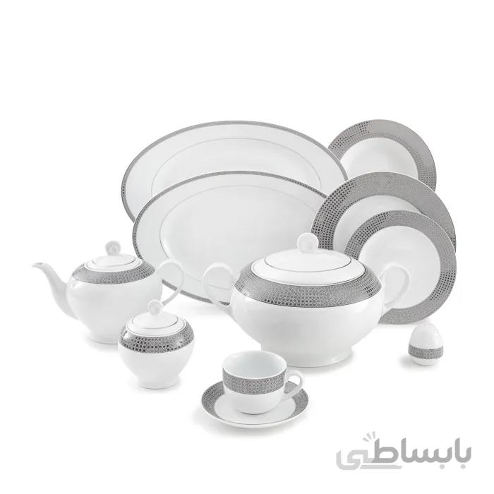 سرویس غذاخوری 102 پارچه چینی زرین سری ایتالیا اف مدل سورن