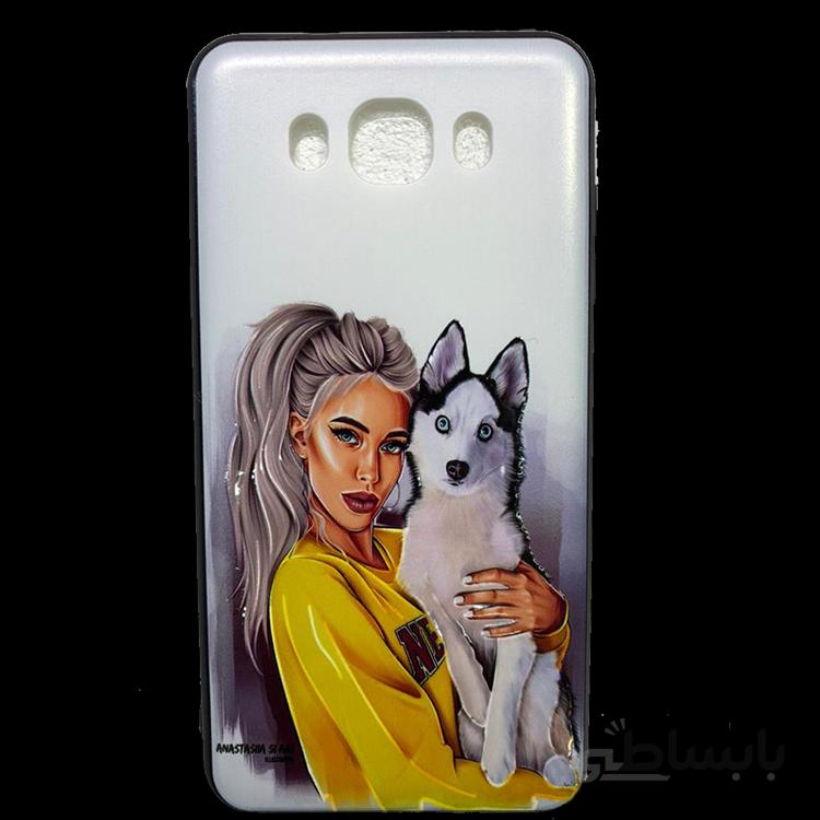 قاب طرح دار سامسونگ J7 2016 طرح دختر و سگ/SAMSUNG J710
