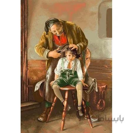 نخ و نقشه تابلو فرش فرانسوی کد 18 طرح آرایشگر پیر