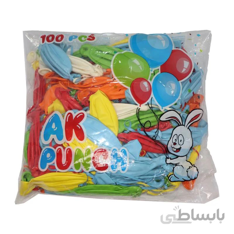 بادکنک کش دار بزرگ رنگی بسته 100 عددی ترک
