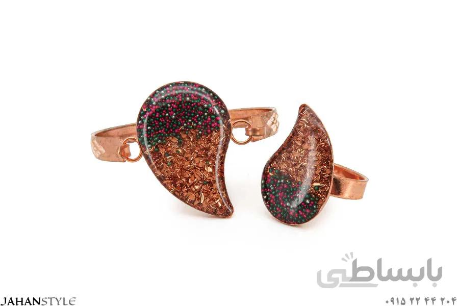 نیم ست مسی دخترانه طرح بته جقه
