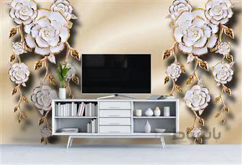 پوستر دیواری پذیرایی گل سه بعدی DL-69044