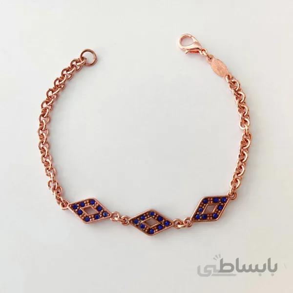 دستبند مسی مارگازیت لوزی آبی کد JW321