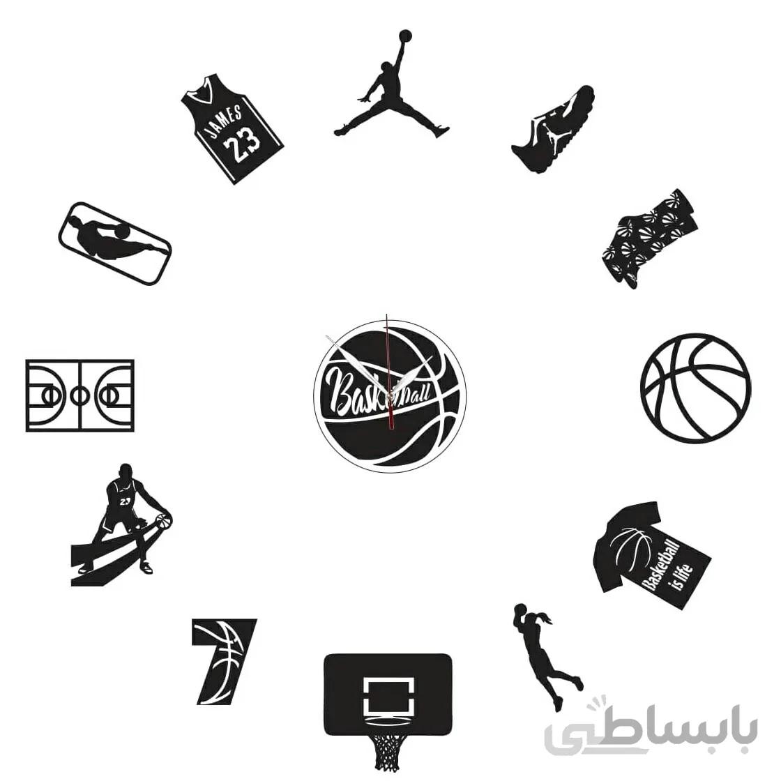 ساعت دیواری تم بسکتبال