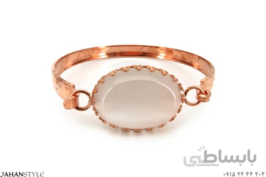 دستبند مسی دخترانه و زنانه نگین دار