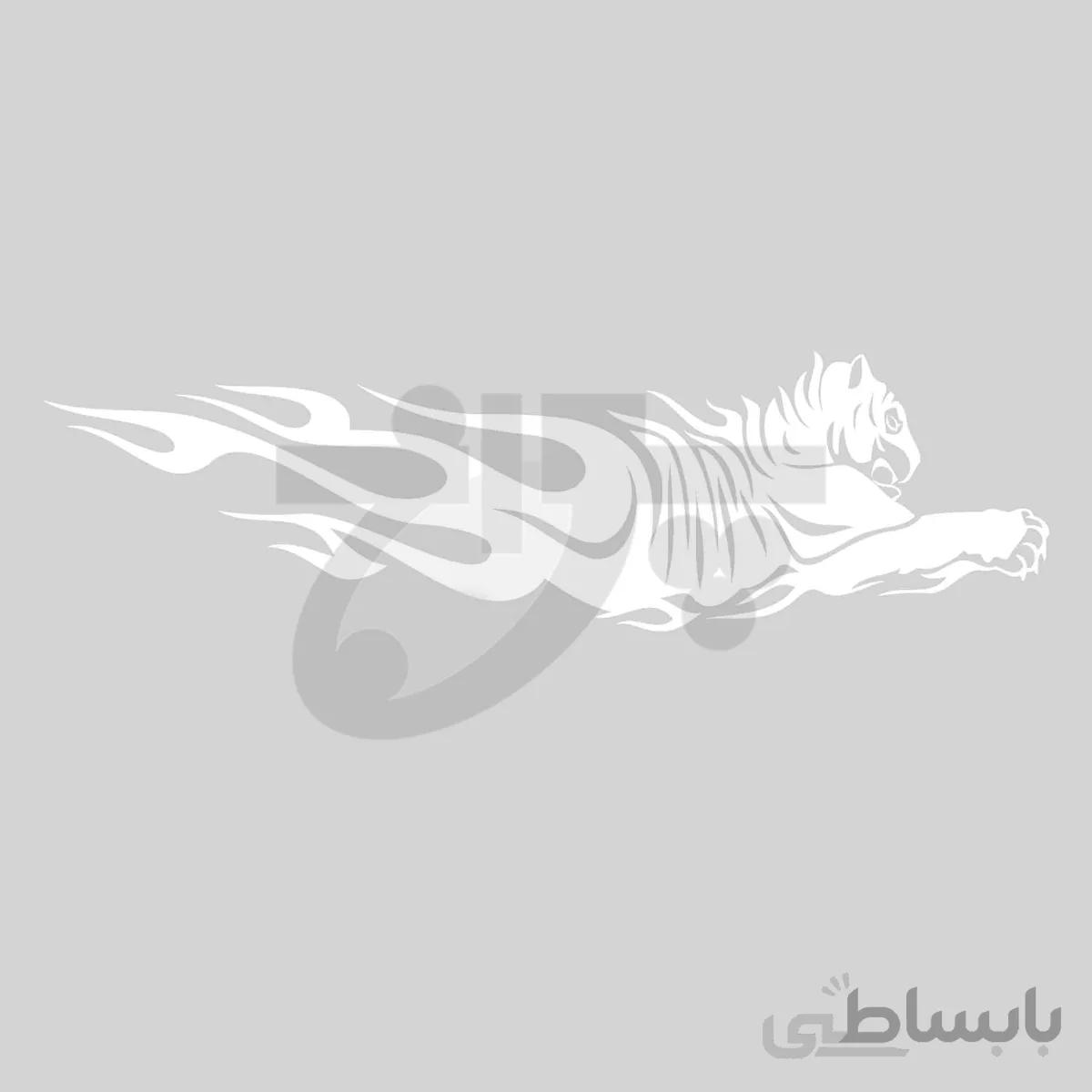 برچسب بدنه خودرو ببر و اتش