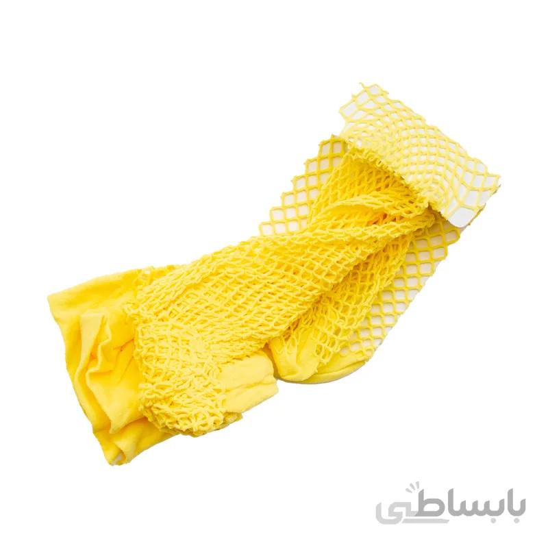 جوراب شلواری فیش نت زرد