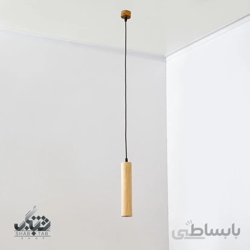 چراغ آویز چوبی انگاره 01 مدل NEY روشن