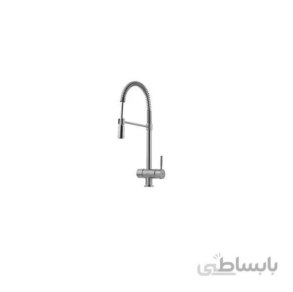 شیر ظرفشویی شلنگدار شودر مدل الستر کروم مات