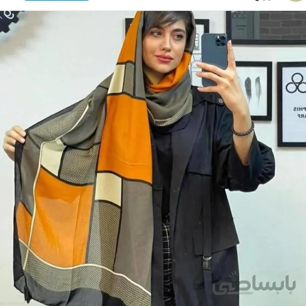 شال نخی پاییزه منگوله دار