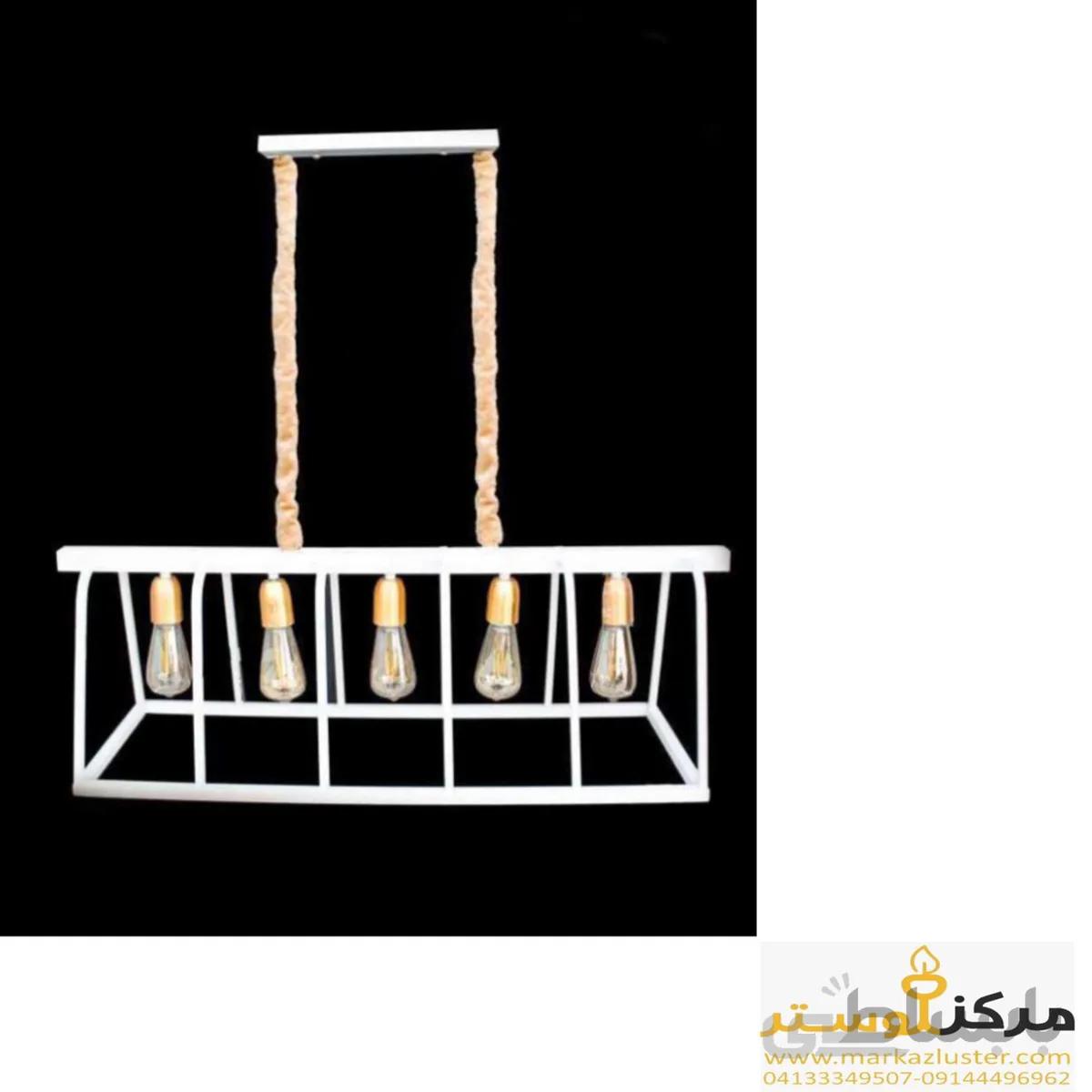 لوستر فانتزی لاینری 4 شعله سفید طرح بام