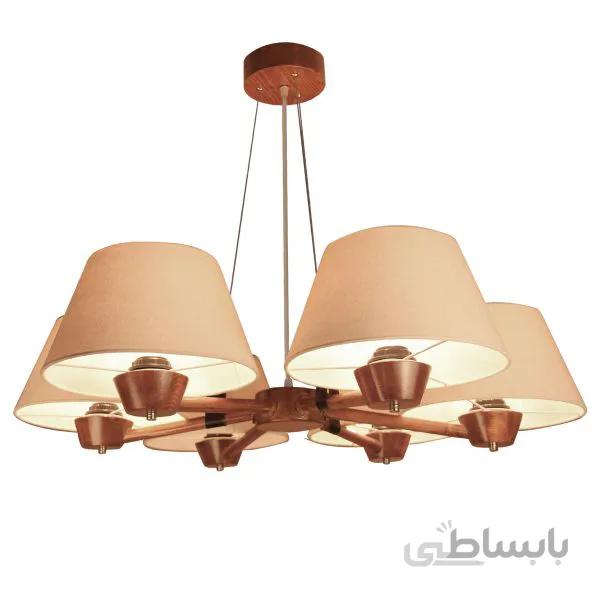 نورآویز(لوستر)چوبی مسینا مدل Mi6